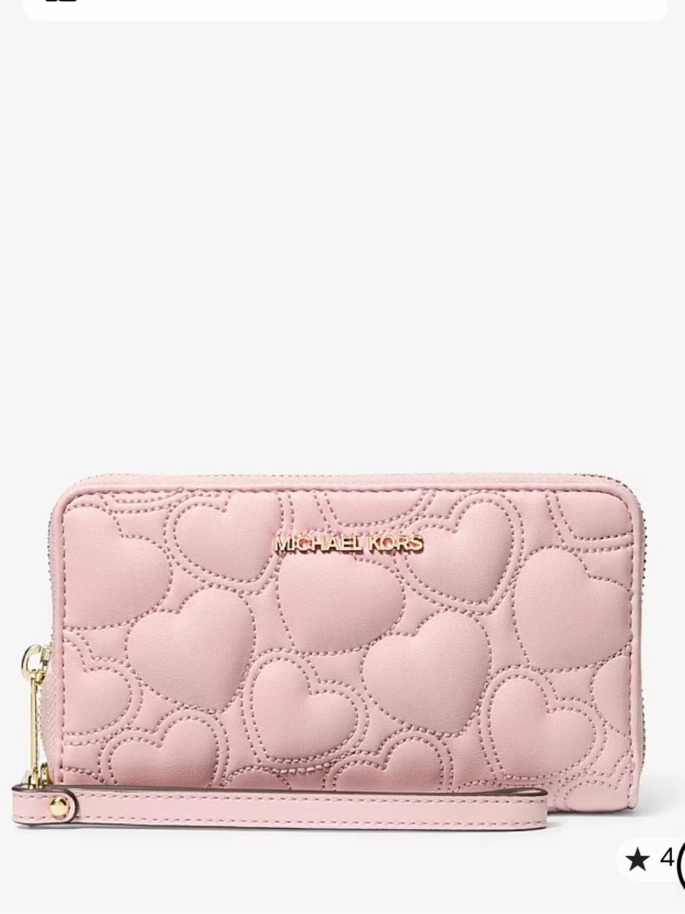 MICHAEL KORS Jet Set Large Heart Embroidered Smartphone Multifunction Wallet